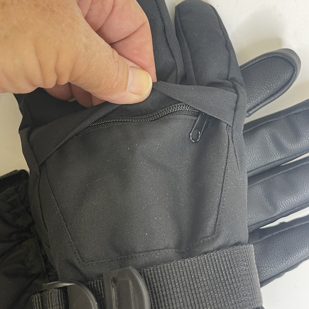 3M Thinsulate Ski/Snow Gloves Mens Sz M Warm Soft Winter Black faux fur Lined - Picture 6 of 8